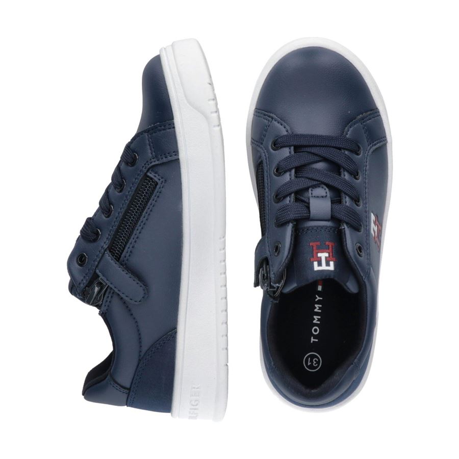 Sneaker bassa allacciata monogram da bambino Tommy Hilfiger | T3X9328571355800